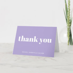 Modern Bat Mitzvah Lavender Paars Personalizeerd Bedankkaart