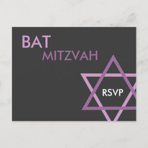 Modern Bat Mitzvah RSVP-Briefkaart Uitnodiging Briefkaart