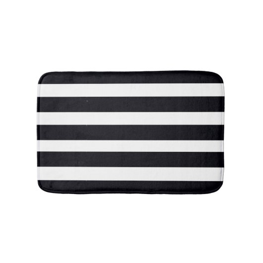 Modern Bathroom Klassiek Zwart-wit Striped Badmat (Voorkant)