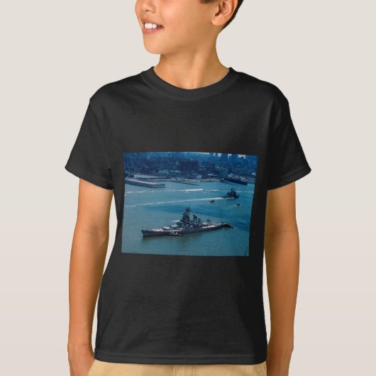 Modern batleship, "USS Wisconsin", New York, VS T-shirt (Voorkant)