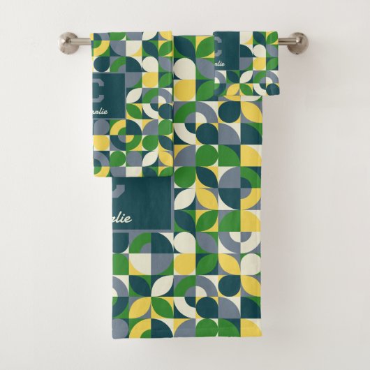 Modern Bauhaus Abstract Geometric Monogram Pattern (En situation)