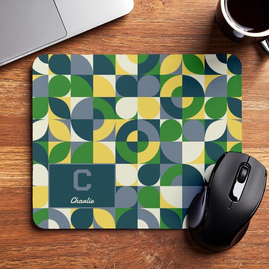 Modern Bauhaus Abstract Geometric Monogram Pattern Muismat