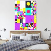 Modern Bauhaus Geometric Pattern Canvas Afdruk (Insitu (Slaapkamer))