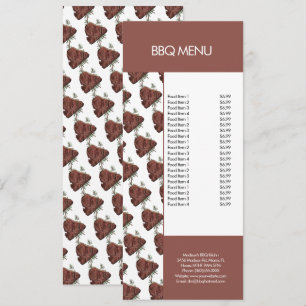 Modern BBQ Grill Steak Restaurant Menu