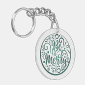 Modern Be Marry Kerstmis Ronde Mandela Sleutelhanger (Voorkant Links)
