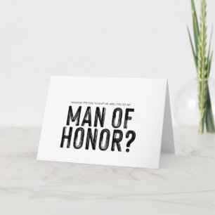 Modern Be My Man of Honor Wedding Kaart
