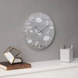 Modern beach<br><div class="desc">Modern summer ocean beach clock with driftwood background and seashells.</div>