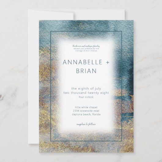Modern Beach Abstract Weddenschap Kaart (Voorkant)
