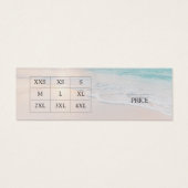 Modern Beach Clothing Size Chart Price Label Mini Visitekaartjes (Achterkant)