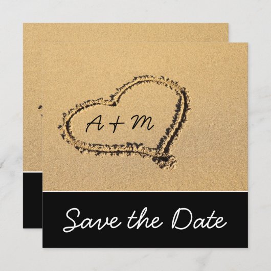 Modern Beach Enregistrer les cartes de dates (Devant / Derrière)