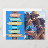 Modern Beach Foto Kerst Kaart (Voorkant / Achterkant)