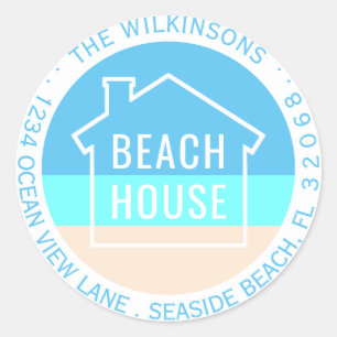 Modern Beach House Circle Retourner les étiquettes