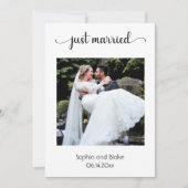 Modern Beach Mariage photo blanc/bleu Faire-part (Devant)