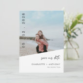 Modern Beach Photo Enregistrer La Carte Date (Debout devant)