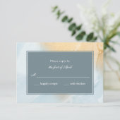 Modern Beach Sand & Ocean Wedding Antwoord (Staand voorkant)