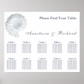 Modern Beach Shell 10 Table Wedding Seating Chart Poster (Voorkant)