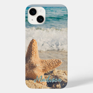 Modern Beach Starfish Shell Sky, aangepast Case-Mate iPhone 14 Hoesje