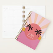 Modern beach sunrise palm tree pink 2023 planner (Display)