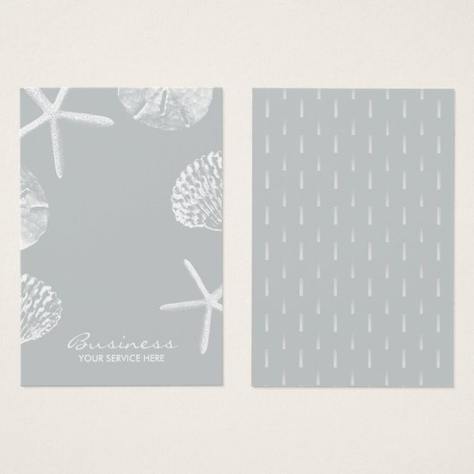 Modern Beach Theme Seashells Grey Earring Display Visitekaartje (Voorkant /achterkant)