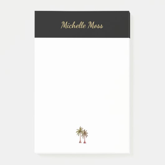 Modern Beach Tropical Palm Trees Script Post-it® Notes (Voorkant)