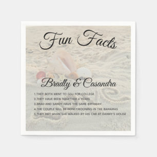 Modern Beach tropical Wedding Fun Fact Napkins Servet