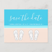 Modern Beach Unique Monogram Weddenschap Save the  Aankondigingskaart (Voorkant)