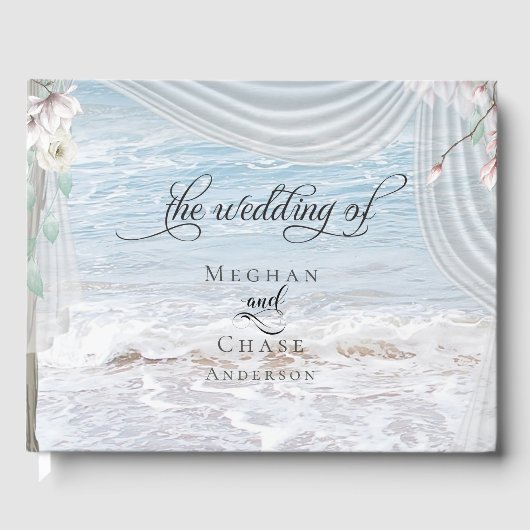 Modern Beach Waves Driftwood Arbor Gastenboek (Voorkant)