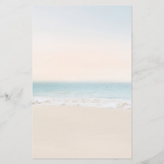 Modern Beach Wedding 3 Plat Dîner Menu (Dos)