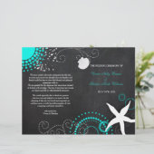 Modern Beach Wedding Celebration Bi Fold Programme (Staand voorkant)