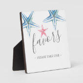 Modern Beach Wedding Favors Sign Plaque Fotoplaat (Voorkant)