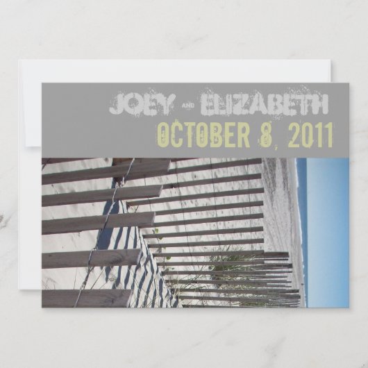 Modern Beach Wedding Invitation Kaart (Voorkant)