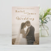 Modern Beach Wedding Invitation with QR Code (Debout devant)