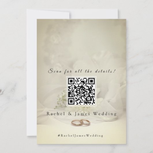 Modern Beach Wedding Invitation with QR Code (Dos)