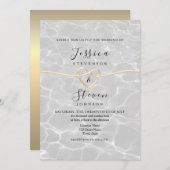 Modern Beach Wedding Kaart (Voorkant / Achterkant)