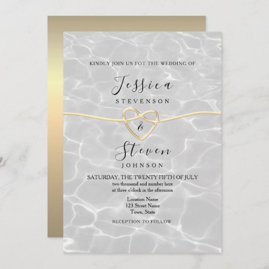 Modern Beach Wedding Kaart (Voorkant / Achterkant)