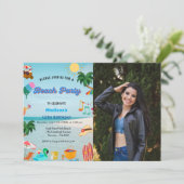 Modern Beach Zomer verjaardagsfeestje Kaart (Staand voorkant)