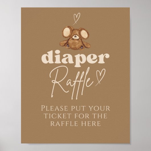Modern Bearly Wait Baby shower Luierkrabbel Poster (Voorkant)