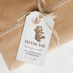 Modern Beary 1st Birthday Dank u Label Cadeaulabel