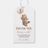 Modern Beary 1st Birthday Dank u Label Cadeaulabel (Voorkant)