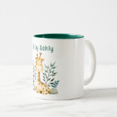 Modern Beauty Orange Giraffe With Name Coffee Mug (Devant droit)