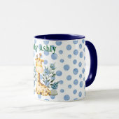 Modern Beauty Orange Giraffe With Name Coffee Mug (Devant droit)