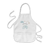 Modern Beauty Pastel Blue Elephant & Stars Kind Kinder Schort (Voorkant)