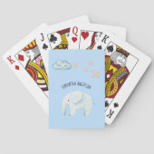 Modern Beauty Pastel Blue Elephant & Stars Kind Pokerkaarten (Achterkant)