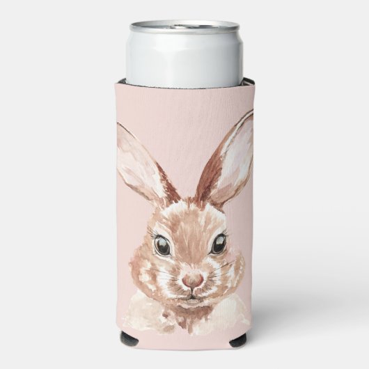 Modern Beauty Pastel Pink Waterverf Bunny Lovely (Seltzer Voorkant)