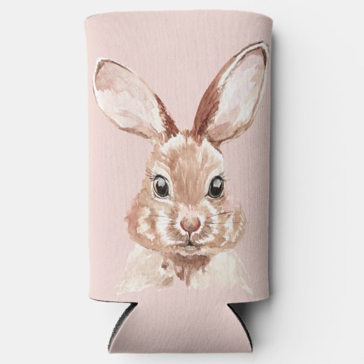 Modern Beauty Pastel Pink Waterverf Bunny Lovely (Voorkant)