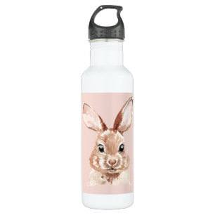 Modern Beauty Pastel Pink Waterverf Bunny Lovely Waterfles