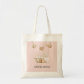 Modern Beauty Pastel Roze Kind Naam Tote Bag (Voorkant)