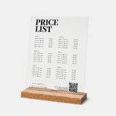 Modern Beauty Prijs Lijst Menu Small Business Acryl Bord (Hoek)