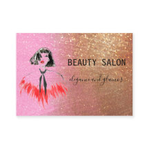 Modern Beauty Salon Glitter Gold Pink