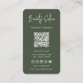 Modern Beauty Salon Minimal QR Code Visitekaartje (Achterkant)